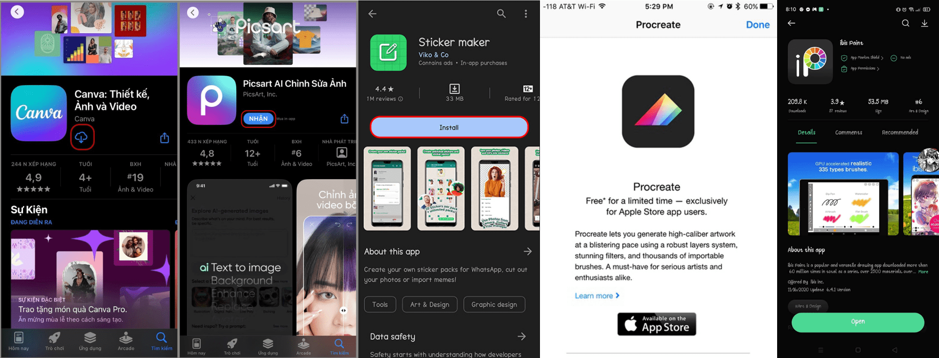 Tổng hợp các App phổ biến
