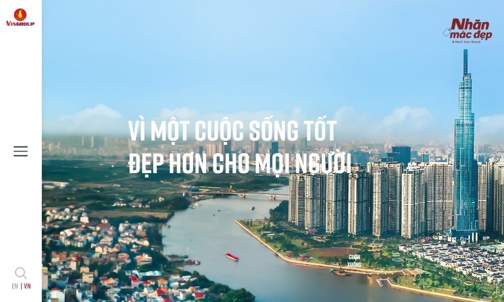 Website của tập đoàn Vingroup