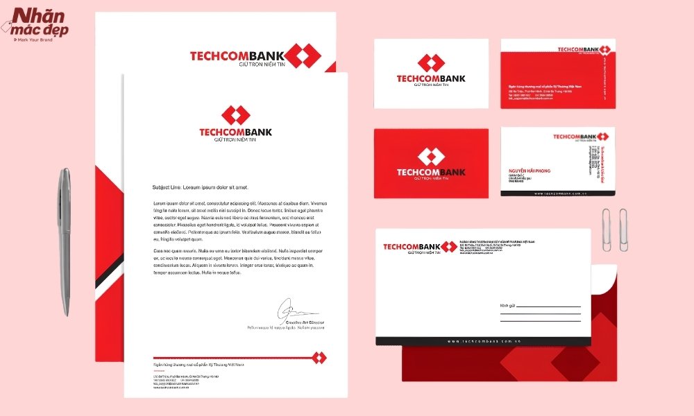 Ấn phẩm văn phòng ngân hàng Techcombank
