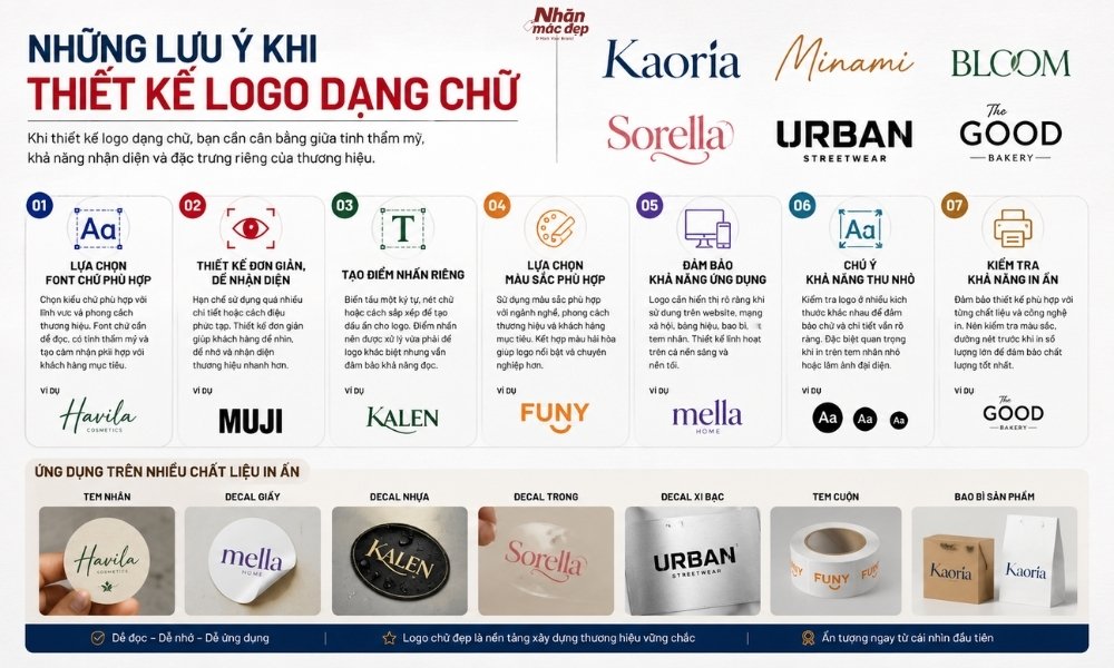Những lưu ý khi thiết kế logo dạng chữ