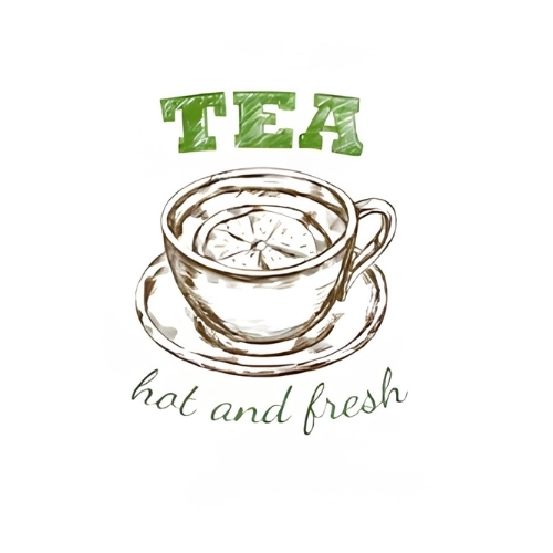 Logo lá trà kết hợp kiểu chữ nghệ thuật 6