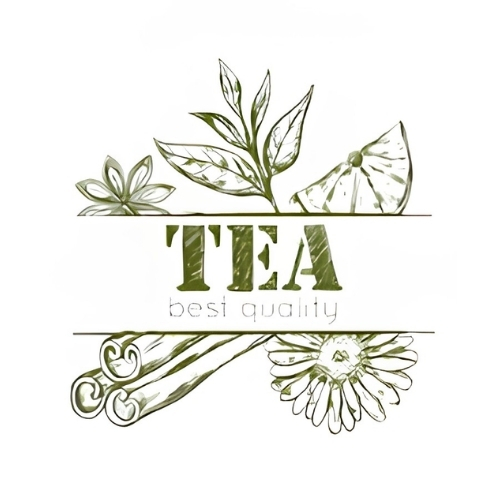 Logo lá trà kết hợp kiểu chữ nghệ thuật 5