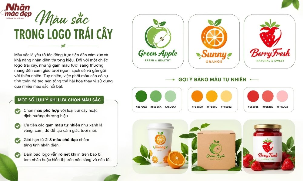 Màu sắc trong logo trái cây