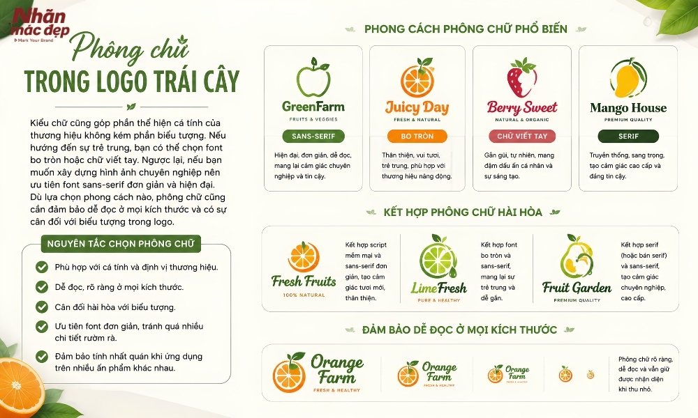 Phông chữ trong logo trái cây
