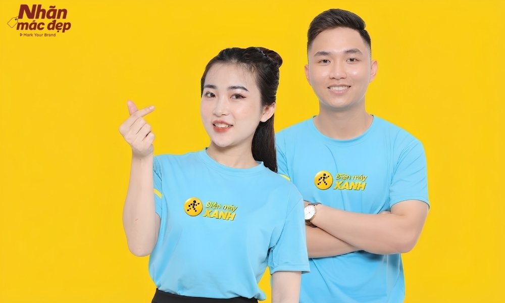 Đồng phục in logo điện máy xanh